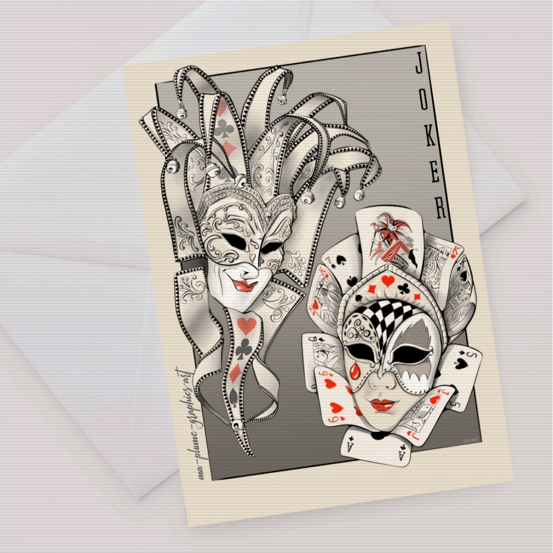 Masque de Venise : Le Joker - Illustration Ma Plume Graphics